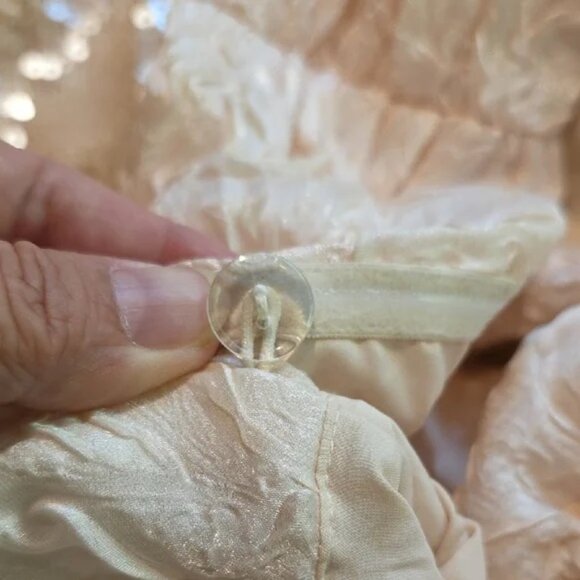 NEW FOR LOVE AND LEMONS KESSIE OFF THE SHOULDER SEQUIN CREAM MAXI GOWN DRESS M - Picture 5 of 9